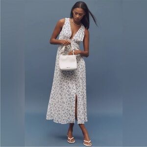 Reformation Ceara V-Neck Midi Dress, SIZE 2